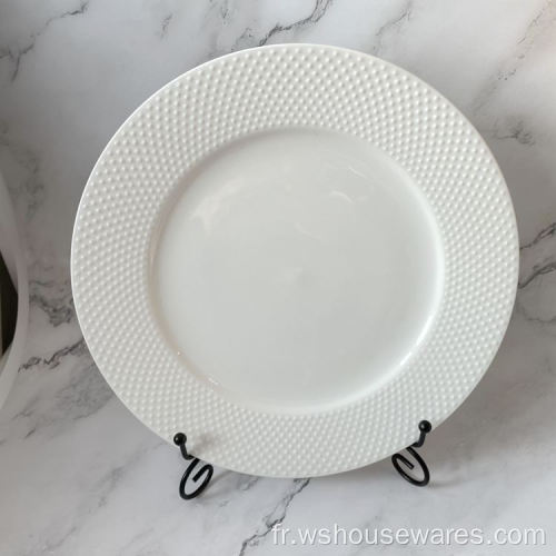 Ensembles de vaisselle en porcelaine en céramique osseuse pour plaques de restaurant